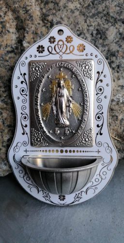 Szenteltvíztartó, Segítő Mária, 7 cm x 11,5 cm